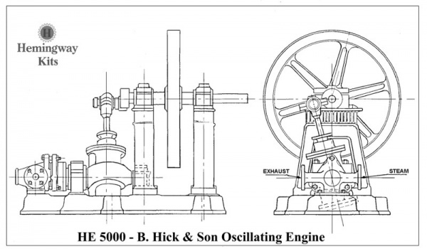 B Hick & Son Oscillating Engine - Drawings & Notes