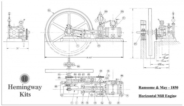 Ransome & May Mill Engine - Drawings & Notes