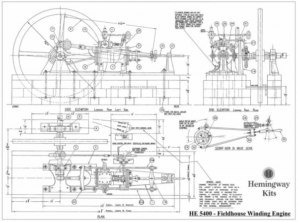 Fieldhouse Winding Engine - Drawings & Notes