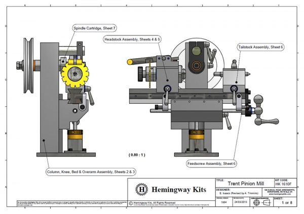 Trent Pinion Mill - Drawings & Notes ONLY